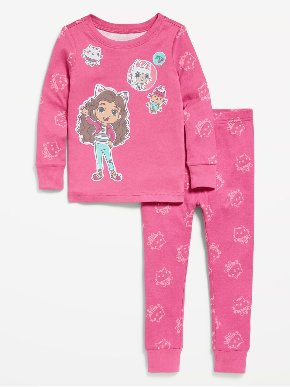 Gabby Dollhouse Girls' Pink Character 2 piece Pajama